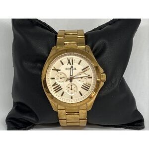 Fossil AM4511 Womens Stainless Steel Analog Rose Gold Dial Quartz Watch XX425